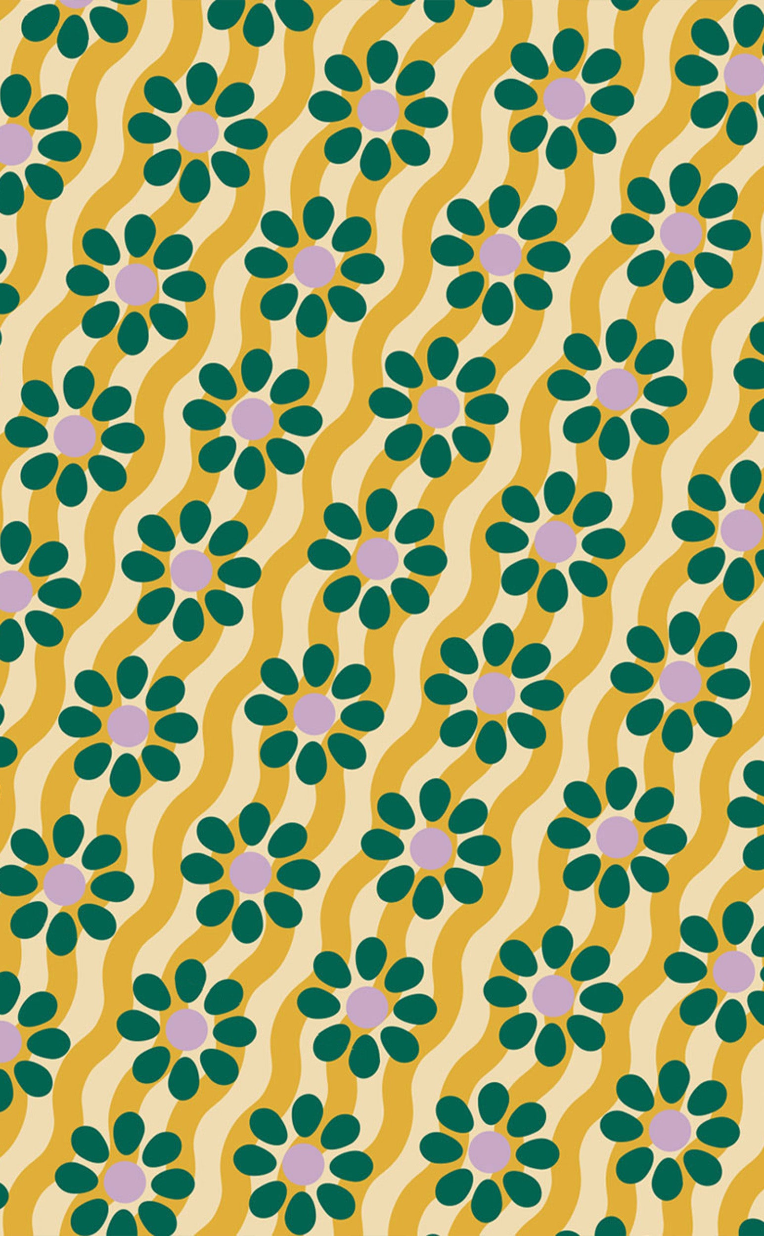 Yellow Wavy Daisy | Digital Laptop Wallpaper – Kind Bag