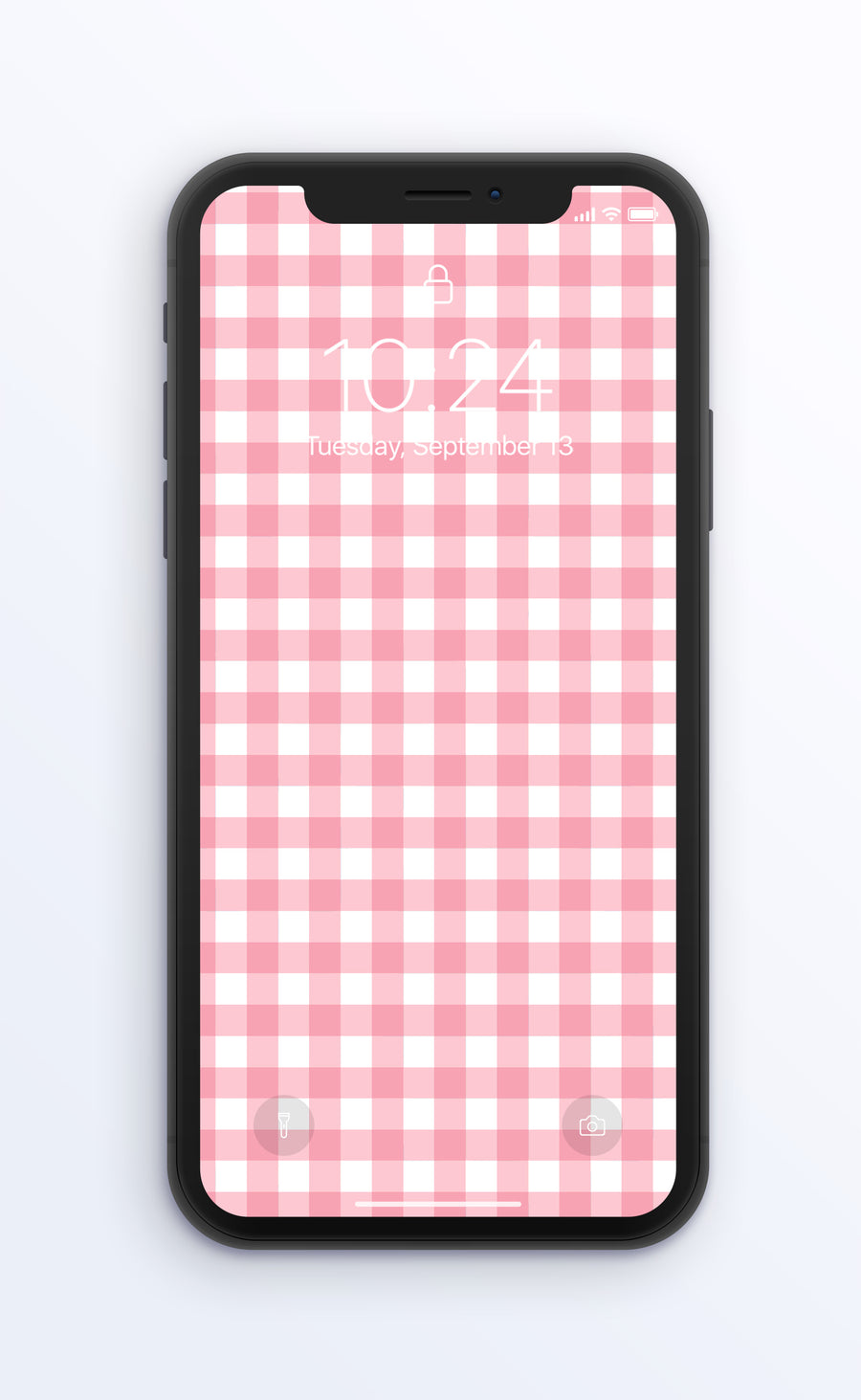 Gingham Bubblegum Pink | Digital Phone Wallpaper
