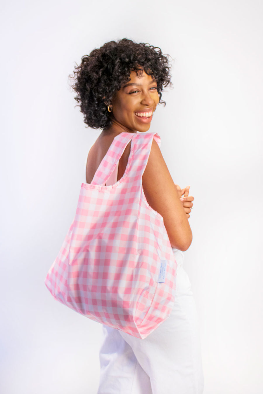 Kind Bag Gingham Pink Reusable Bag 