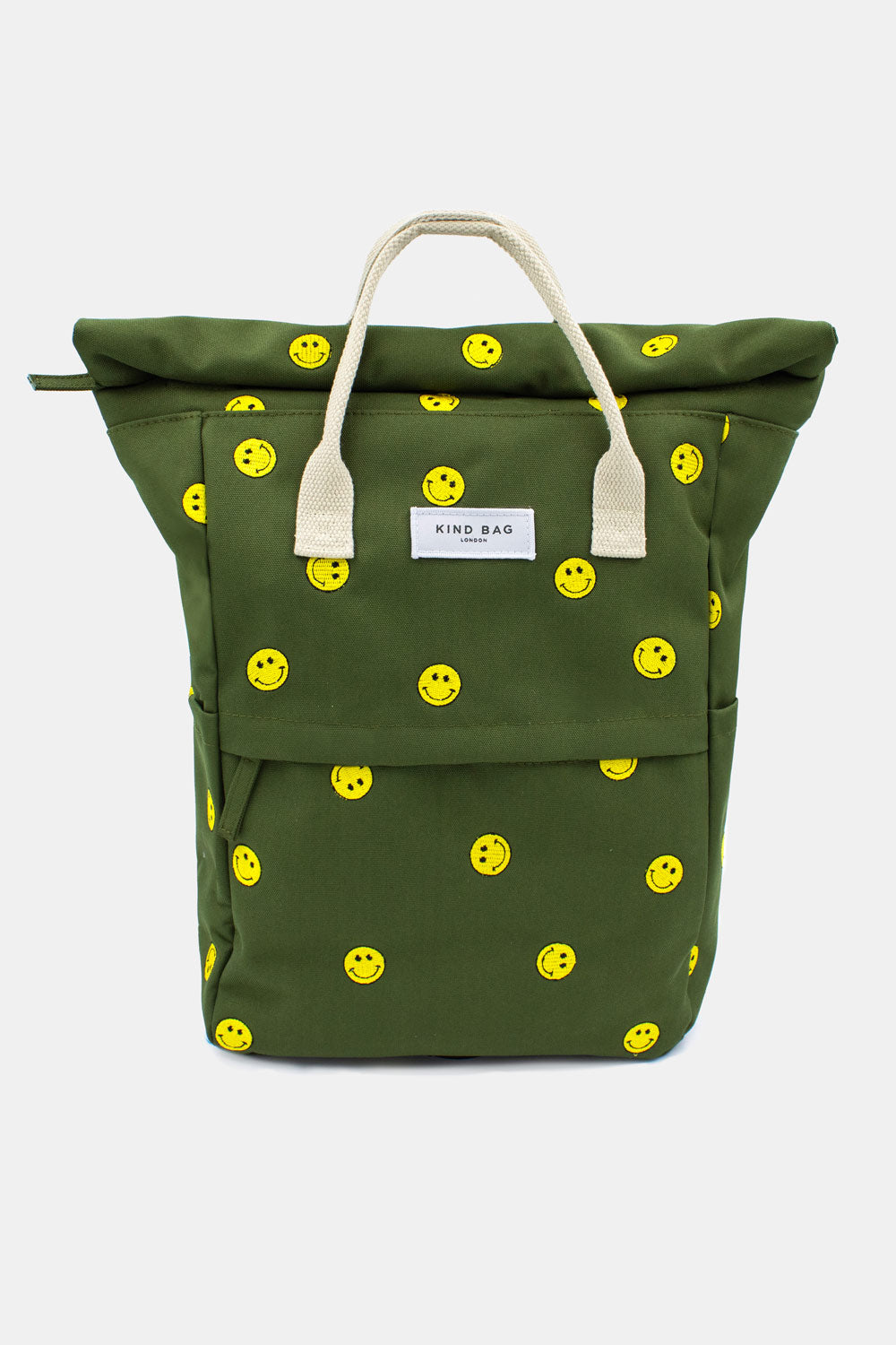 Smiles Khaki | Embroidered Hackney Backpack | Medium