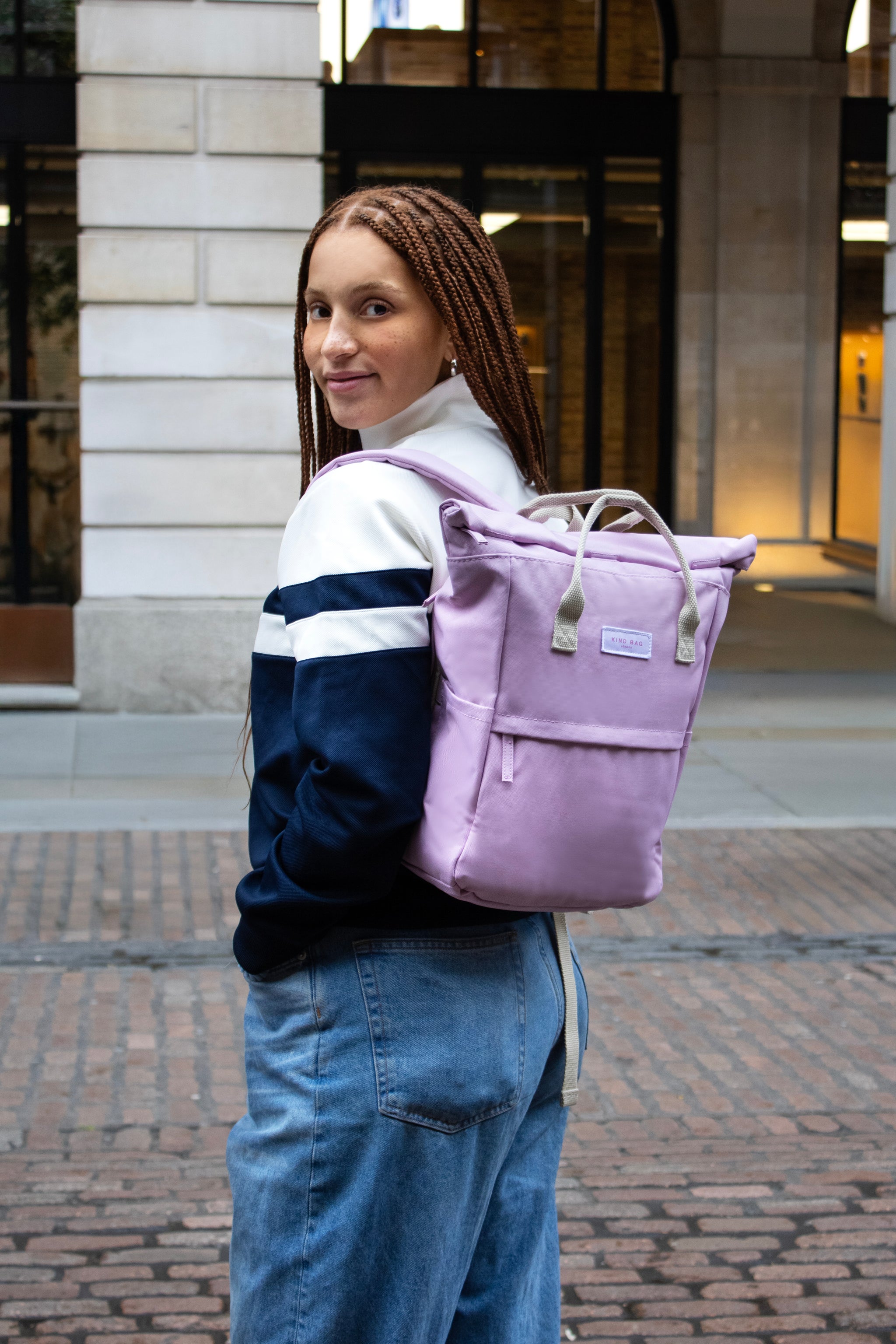 100% Recycled Sustainable Backpacks Pink Kind Bag London
