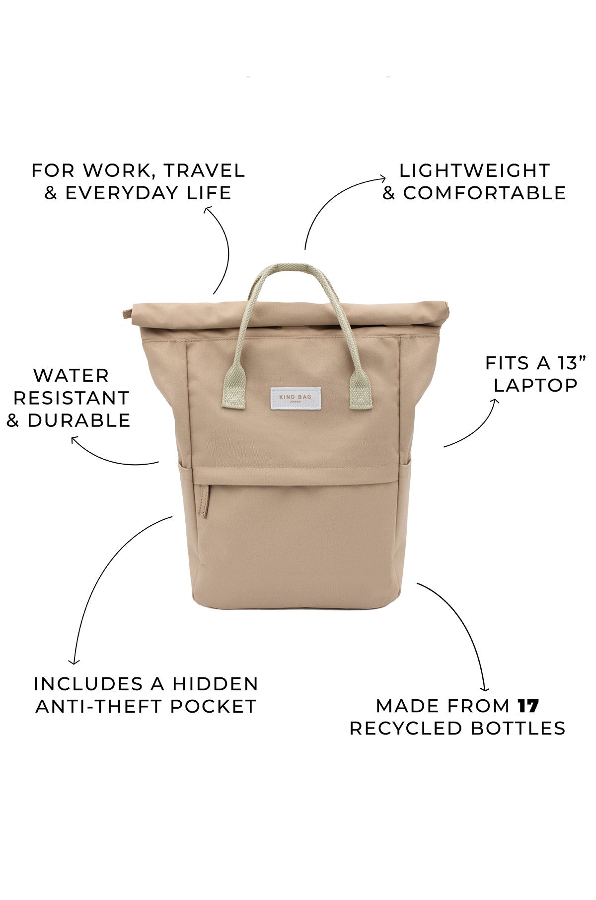 Beige | Hackney Backpack | Medium