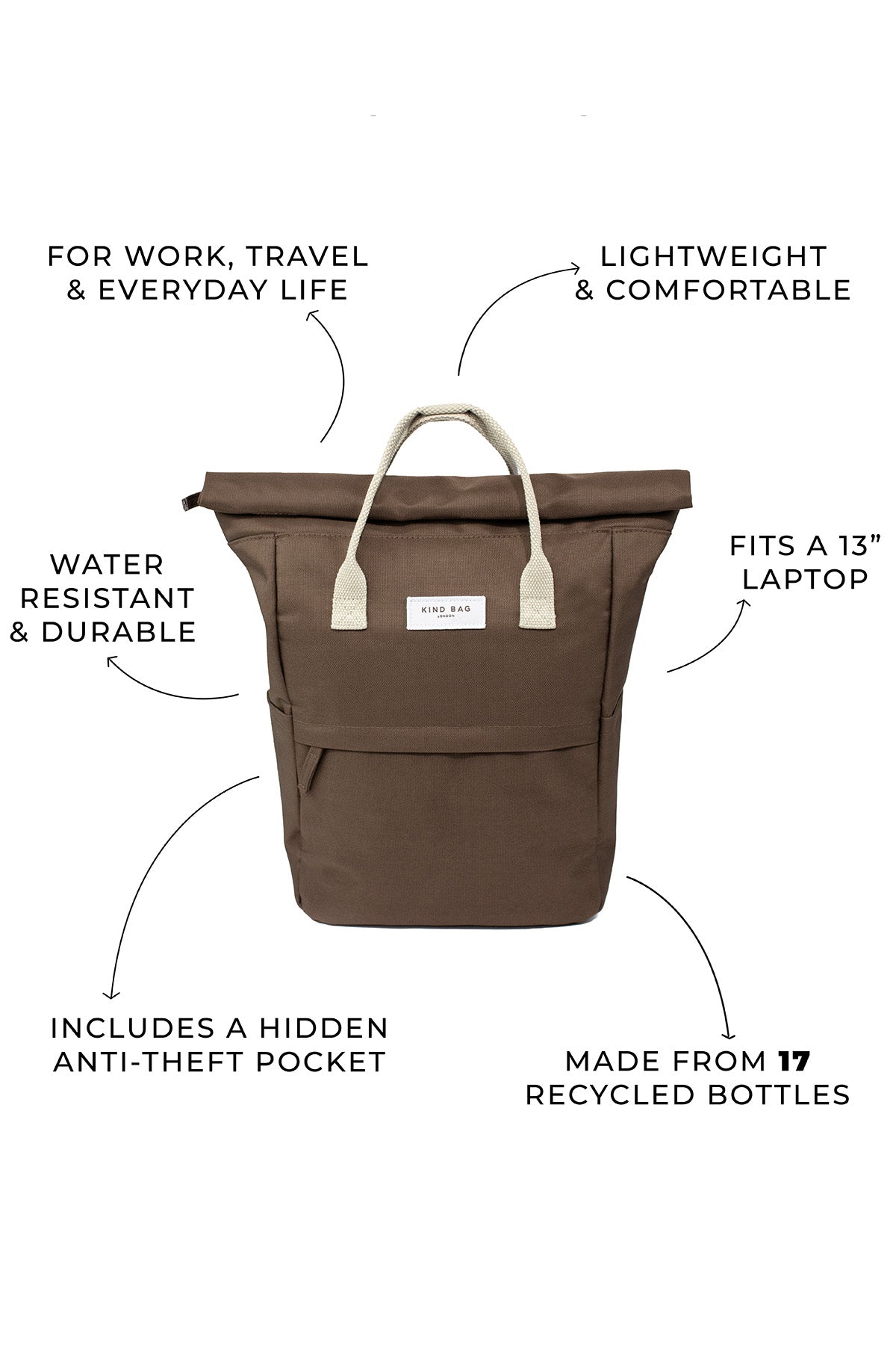 Cocoa Brown | Hackney Backpack | Medium