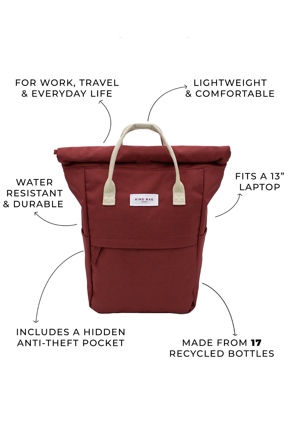 Burgundy | Hackney Backpack | Medium
