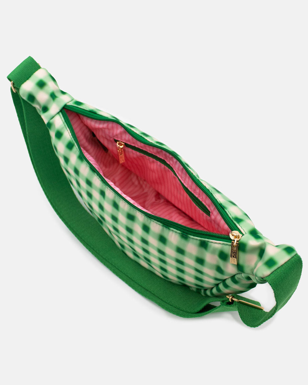 Blurred Plaid Green | Printed Crossbody Bag – Kind Bag
