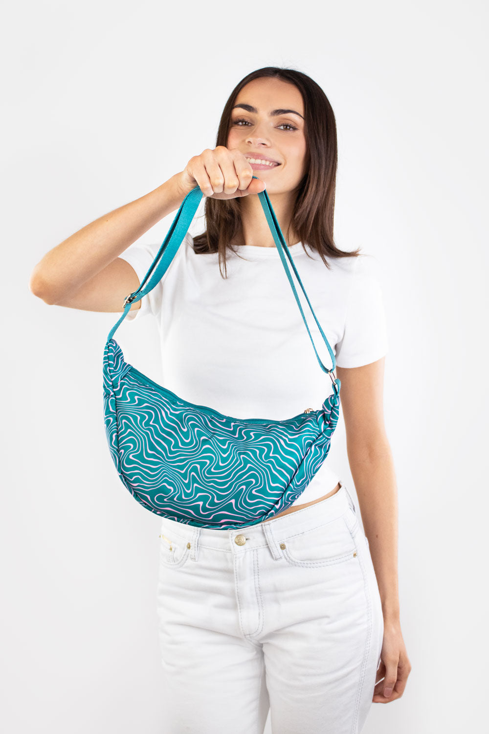 Contours Green | Printed Crossbody Bag