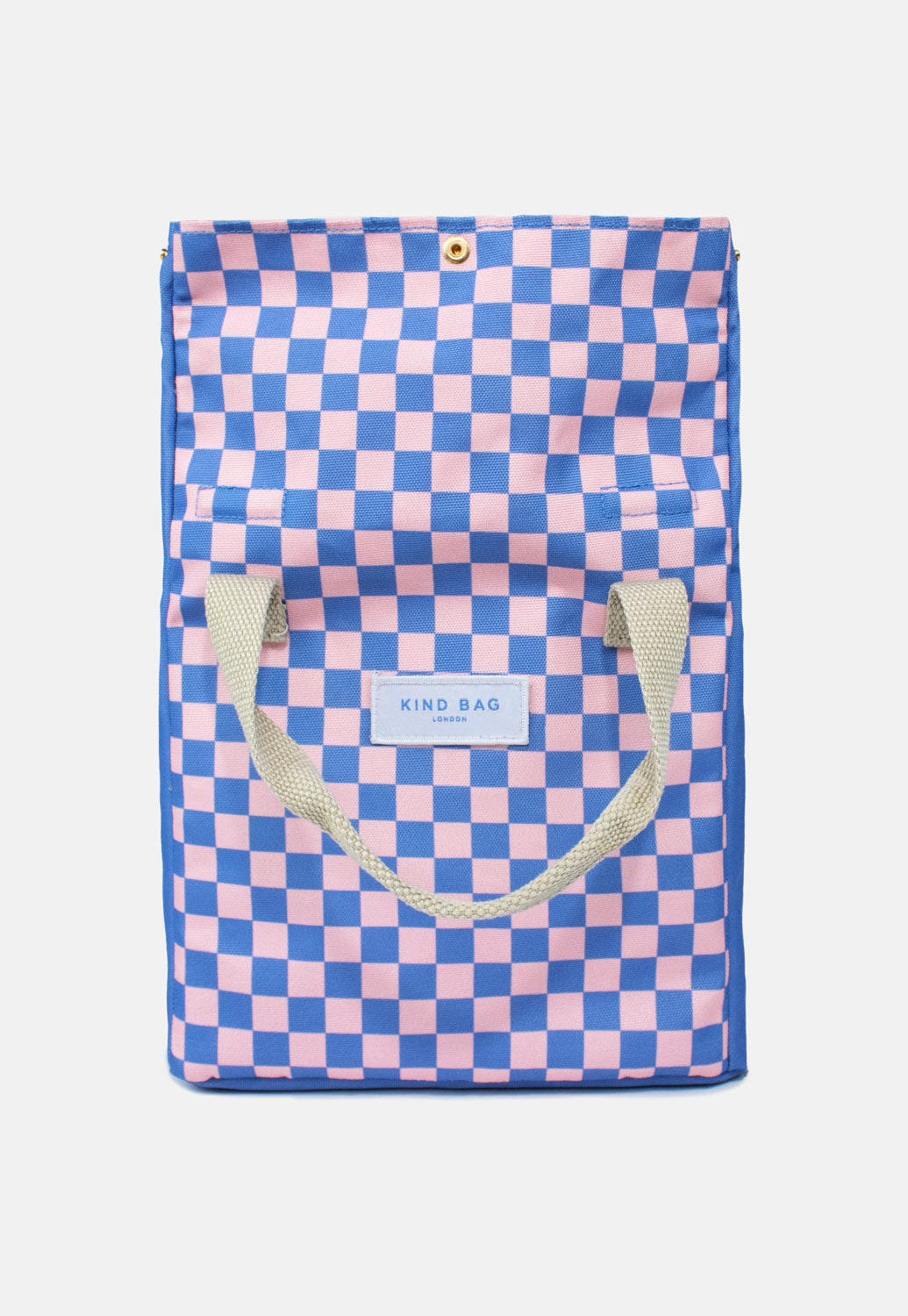 Lunch Bag | Checkerboard Blue & Pink