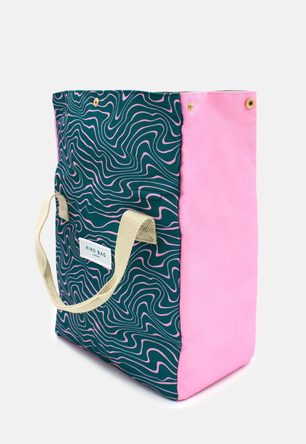 Lunch Bag | Contours Green and Pink