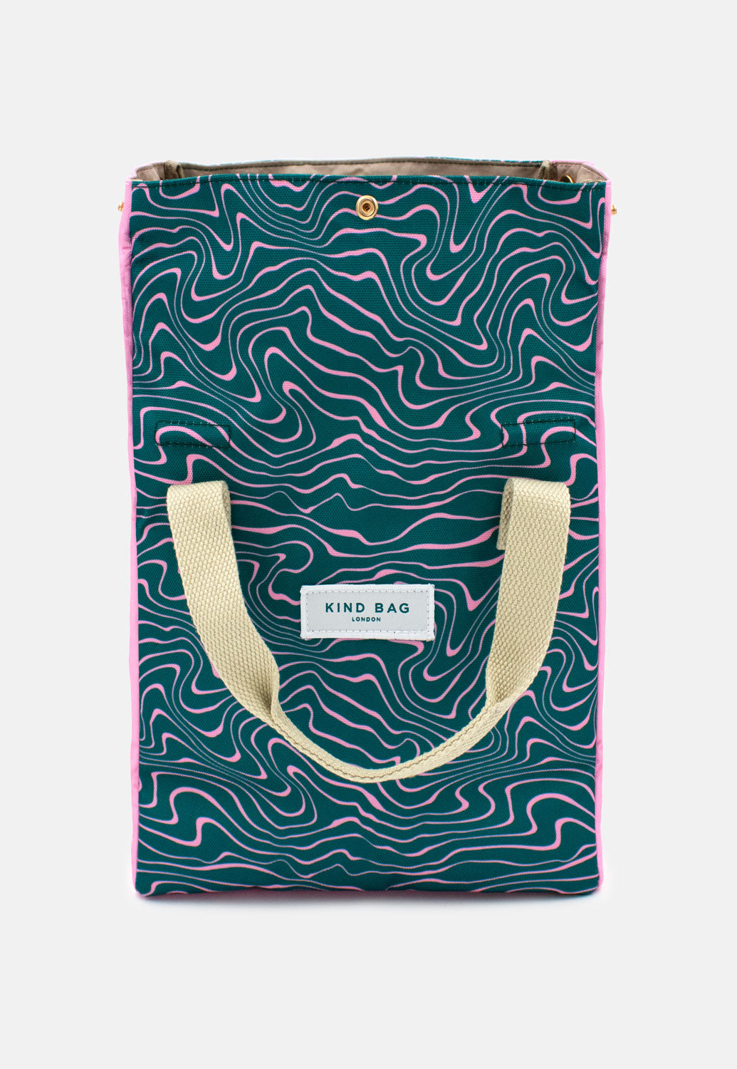 Lunch Bag | Contours Green and Pink