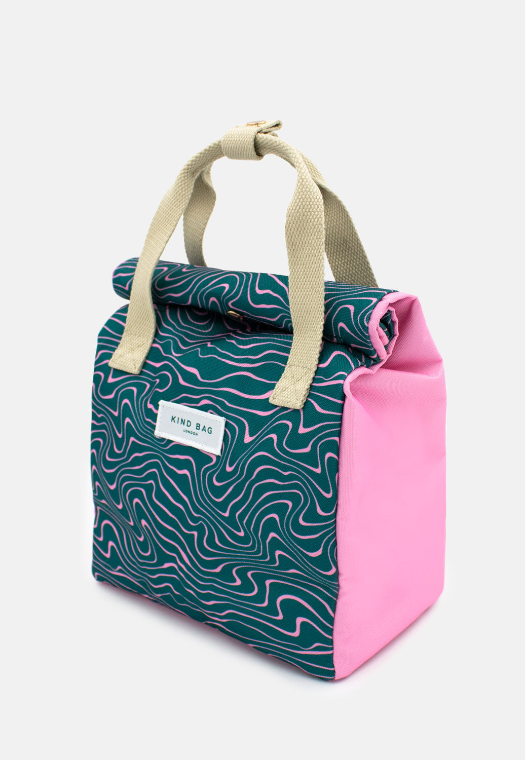 Lunch Bag | Contours Green and Pink