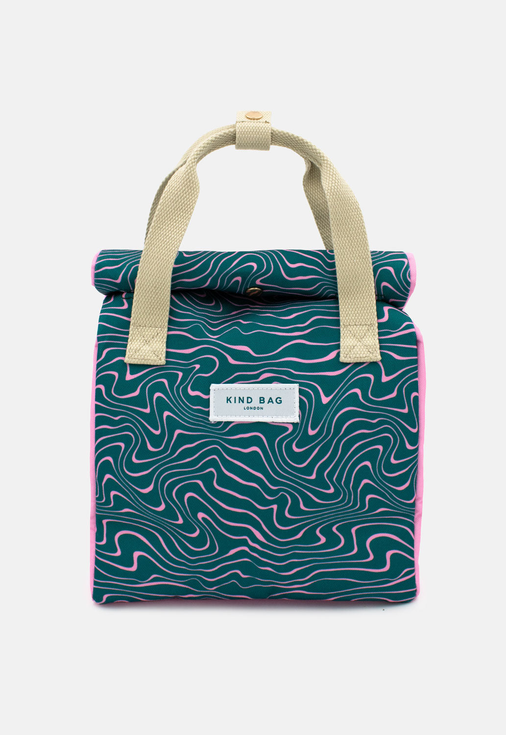 Lunch Bag | Contours Green and Pink