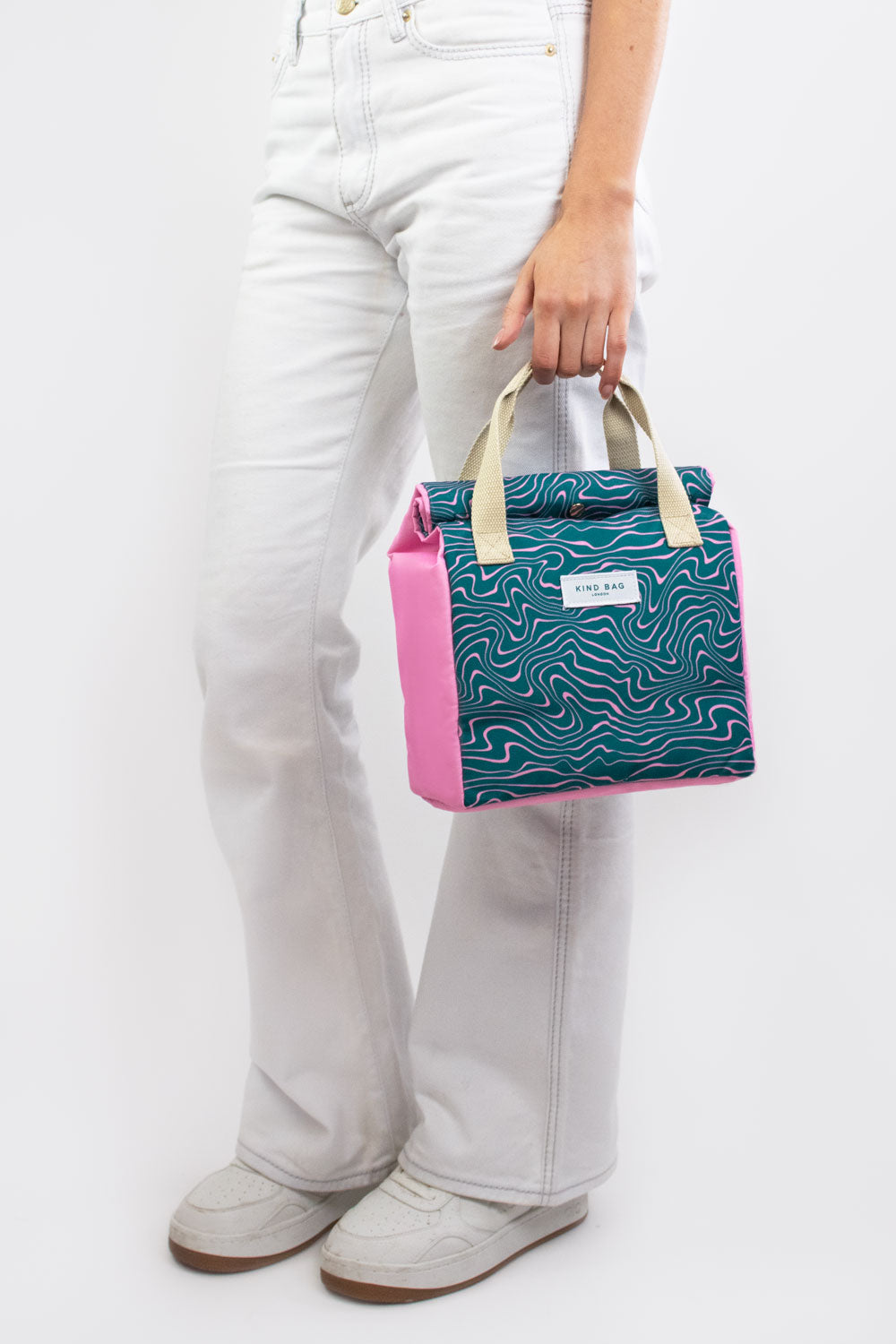 Lunch Bag | Contours Green and Pink