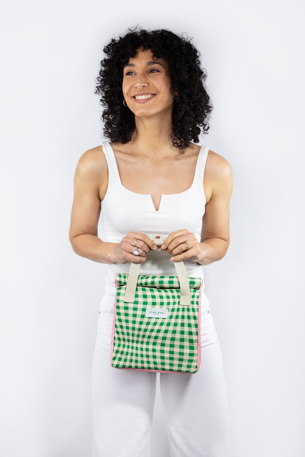 Pre Order - Lunch Bag | Distorted Gingham Green