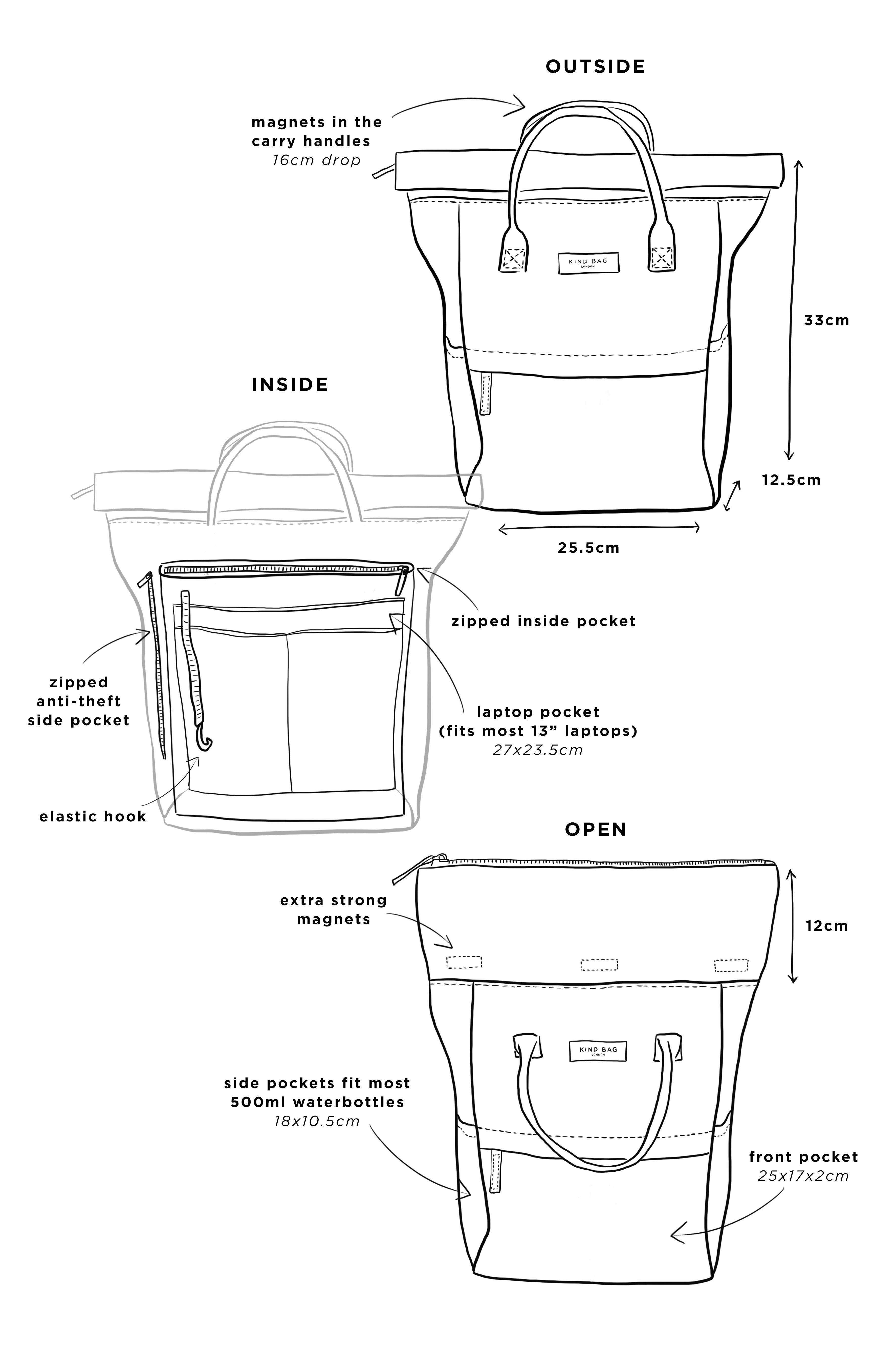 Smiles Khaki | Embroidered Hackney Backpack | Medium