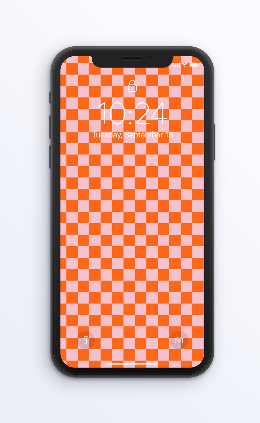 Pink and Orange Checkerboard | Digital Phone Wallpaper
