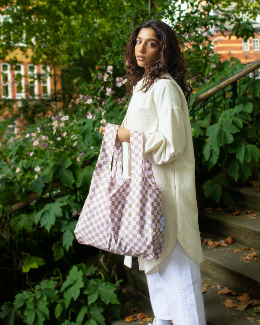 Checkerboard Pink & Beige | Medium