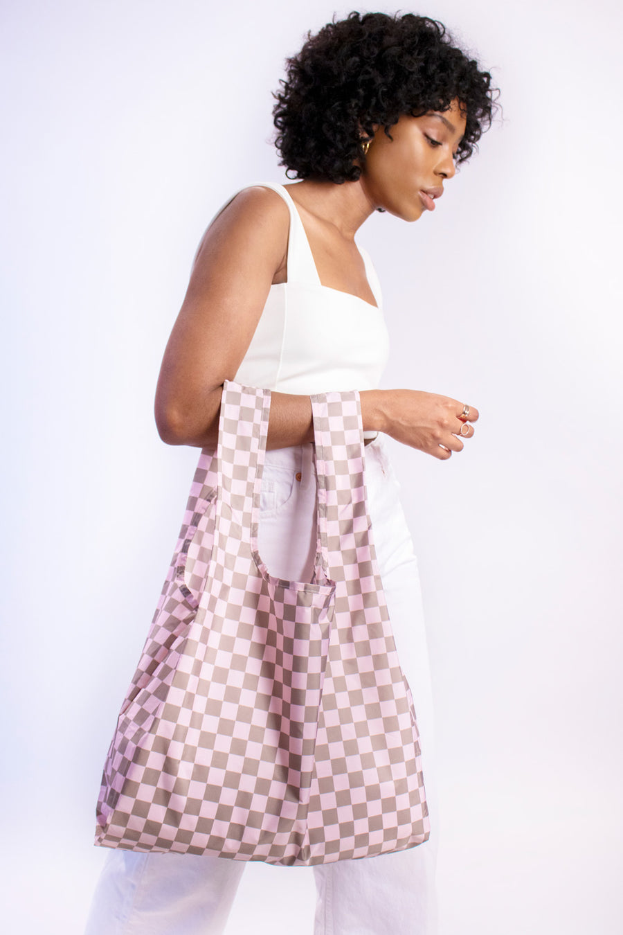 Checkerboard Pink & Beige | Medium