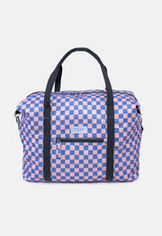 Weekender Carry-On Bag in Checkerboard Blue & Pink by Kind Bag