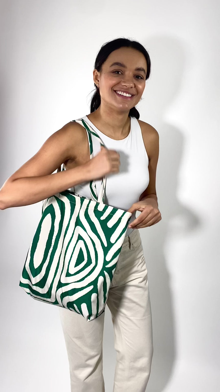 Lime Green Gingham | Recycled Tote