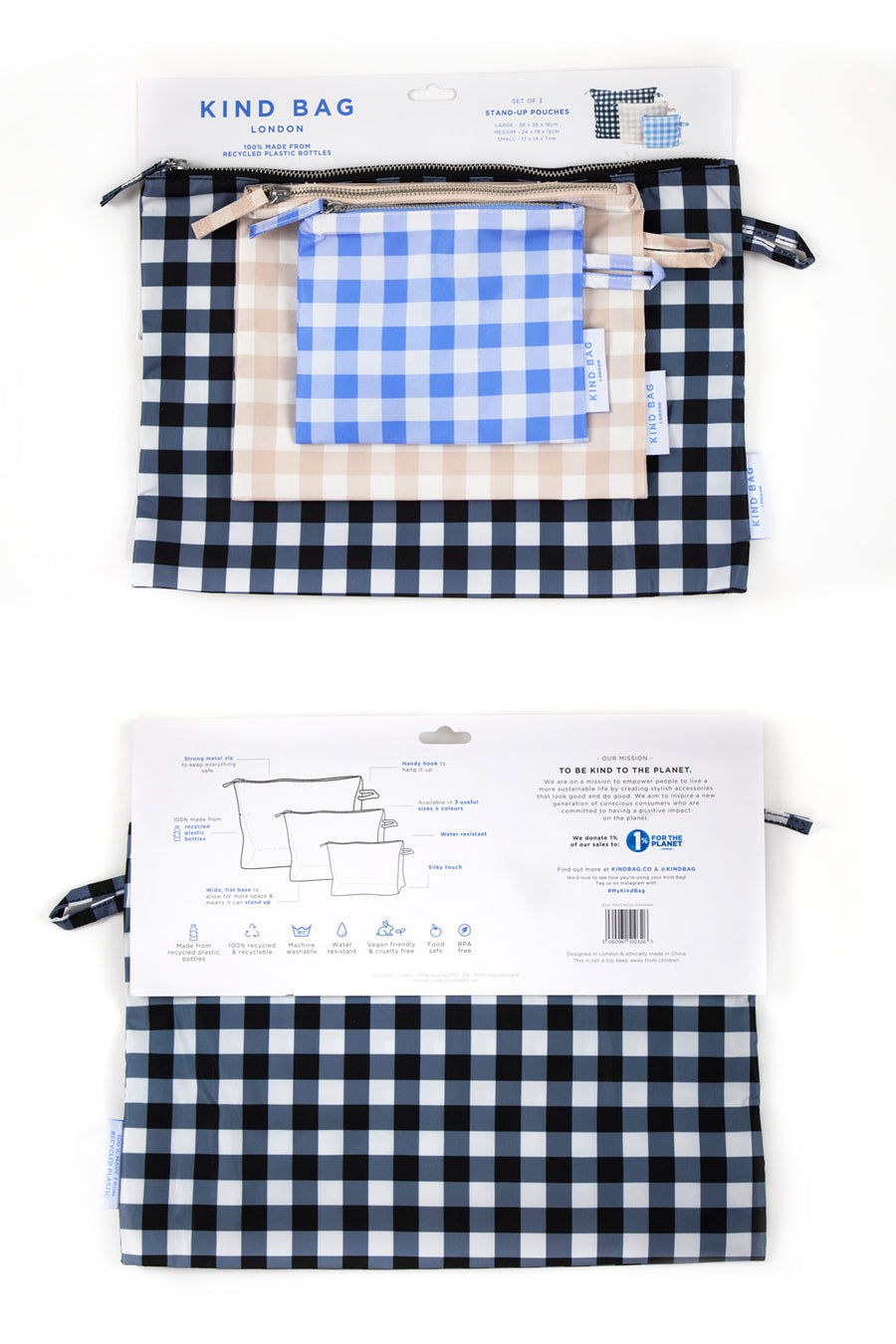 Pouches | Gingham | Set of 3