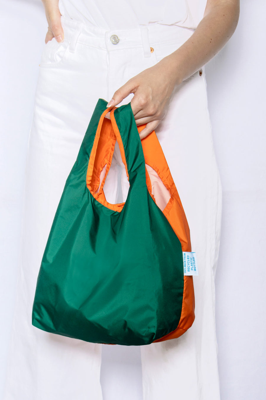 Orange & Green Mini - 100% recycled reusable bag by Kind Bag in Happy Zero  Waste