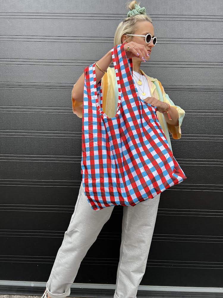 Tricolour Gingham | Medium Reusable Bag