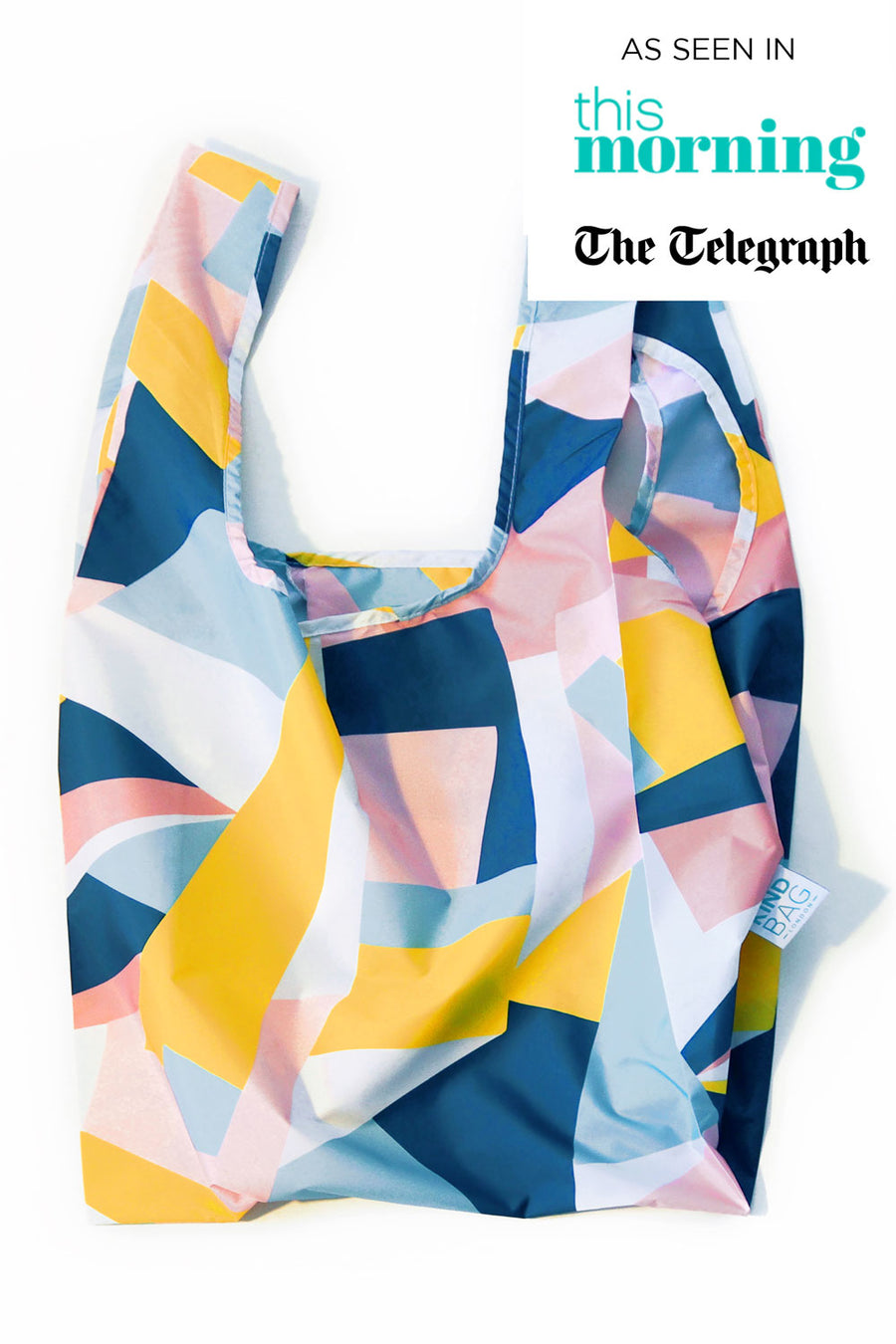 Kind Bag Mosaic Medium Reusable Bag Flatlay, As seen in This Morning and The Telegraph