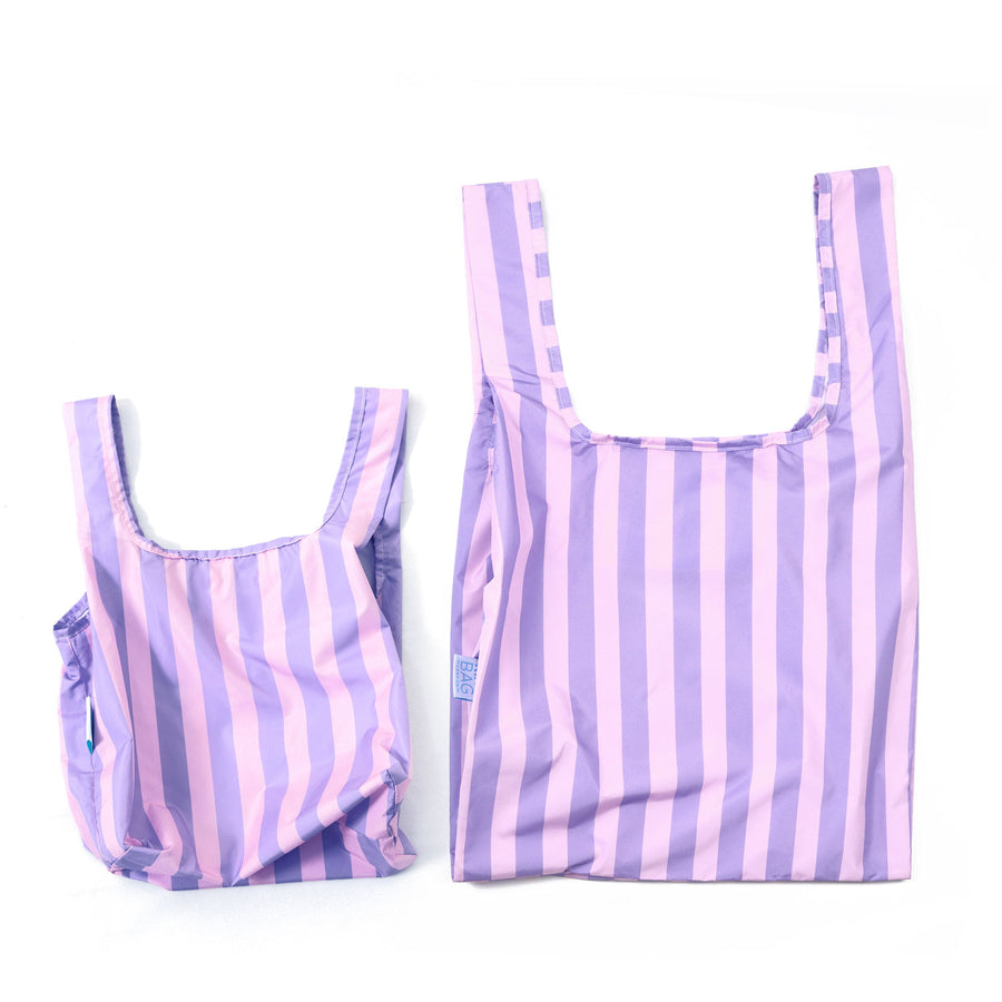 Purple Stripes - Mini & Medium Bundle - 100% recycled reusable bag - kind bag