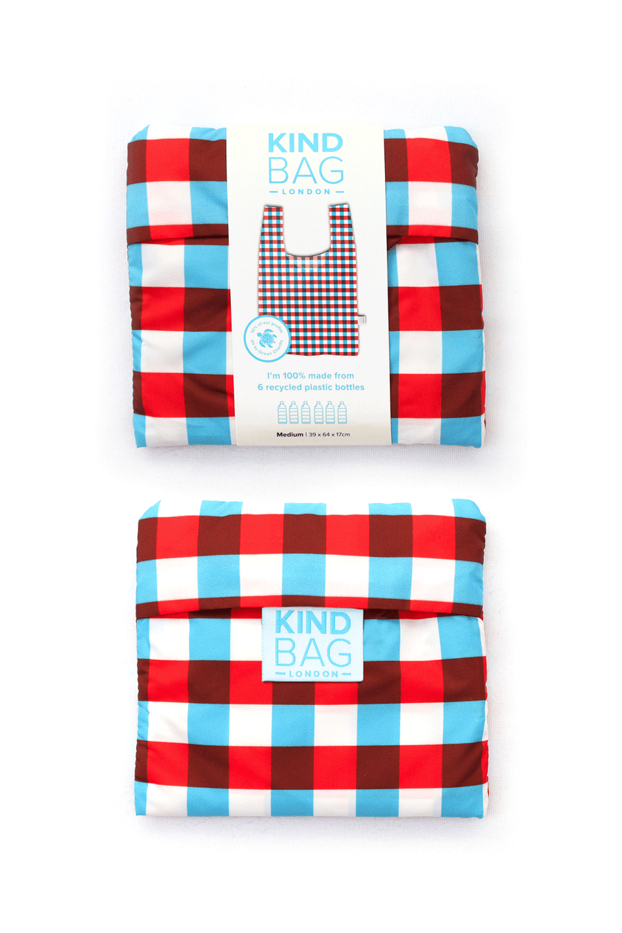 Tricolour Gingham | Medium Reusable Bag