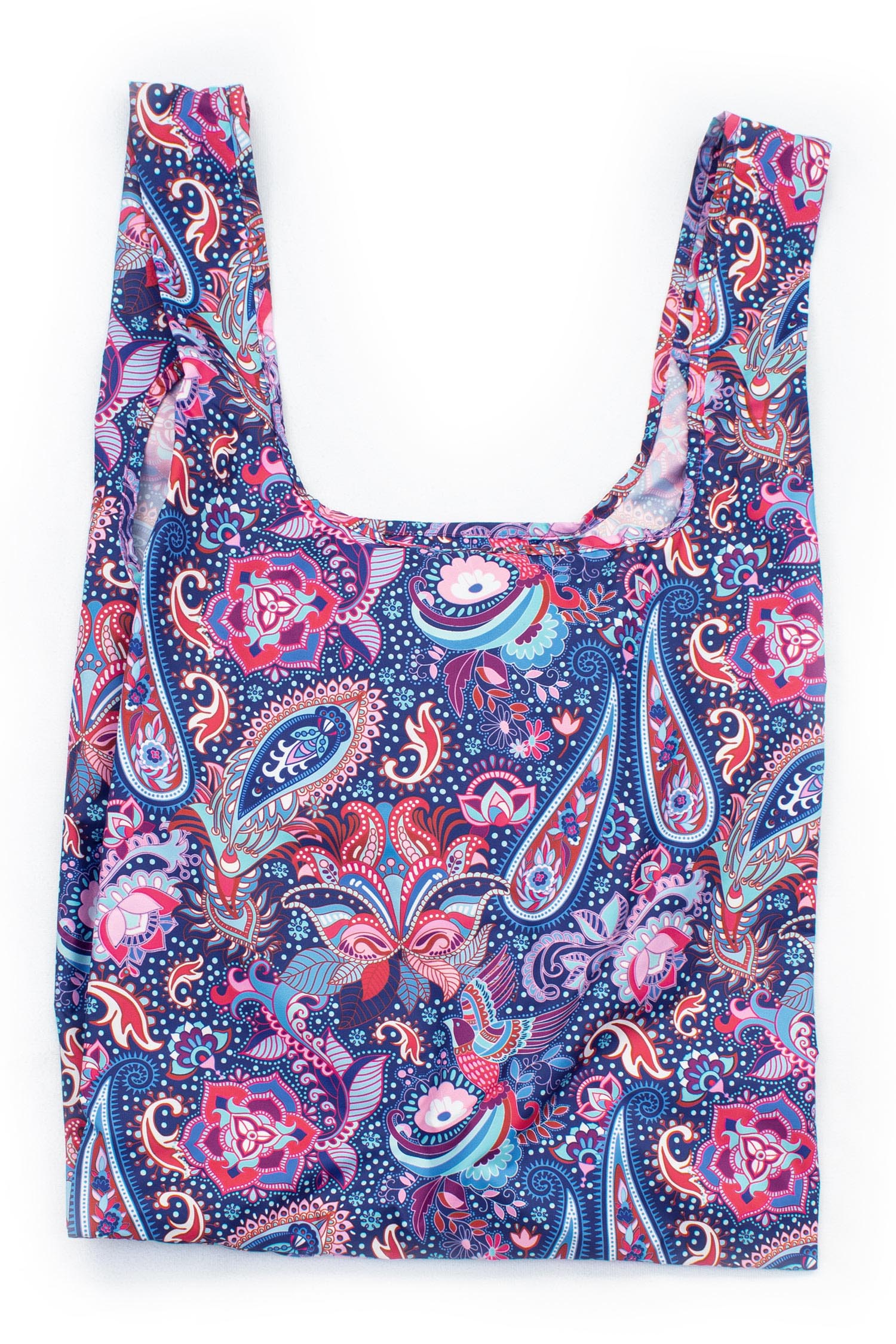 Kind Bag Boho Paisley Purple Reusable Bag Flatlay