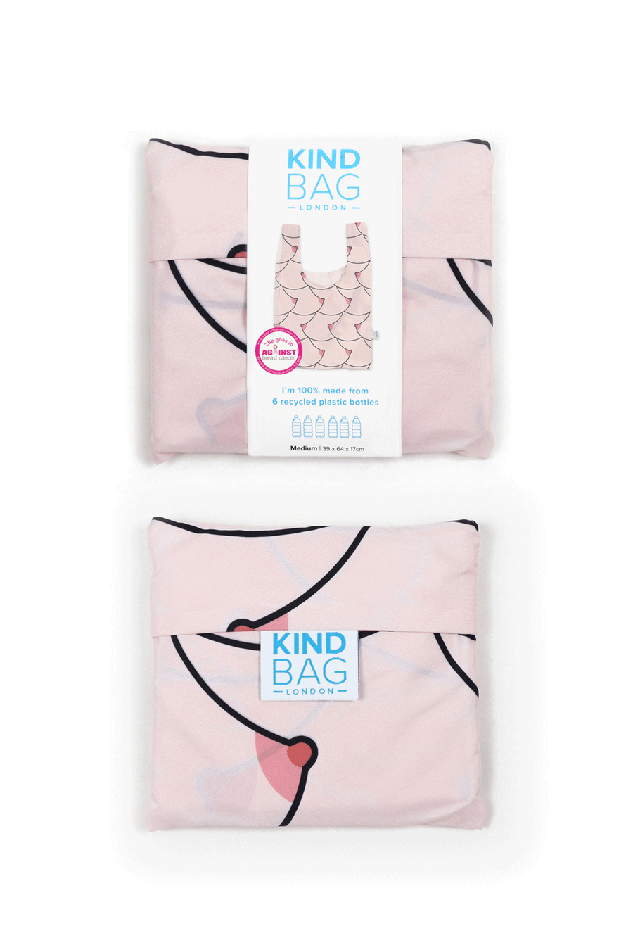 Kind Bag Boobs Reusable Bag Folded in Pouch