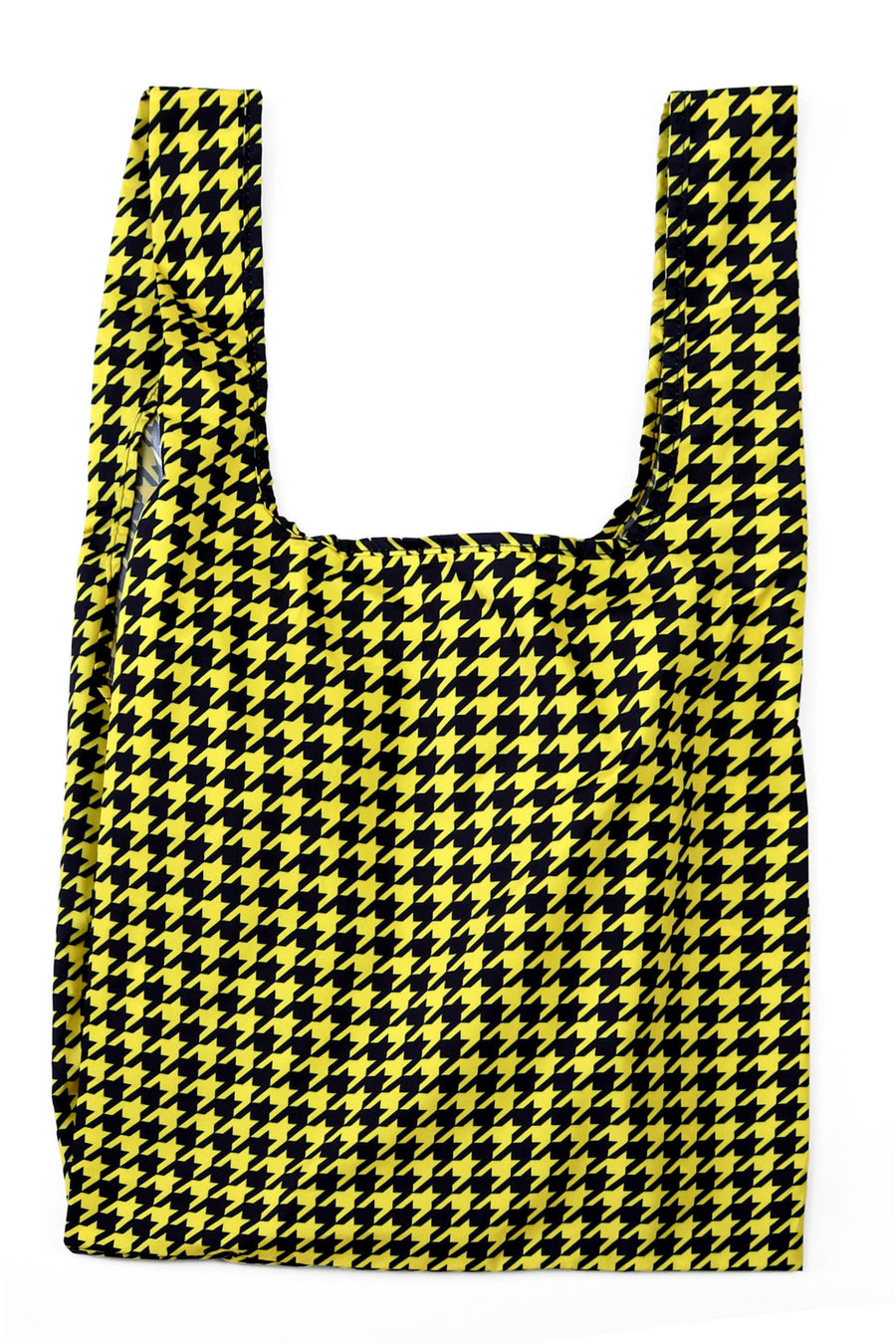 Kind Bag Dogtooth Yellow and Black Medium Reusable Bag Flatlay